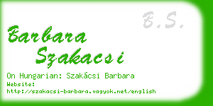 barbara szakacsi business card